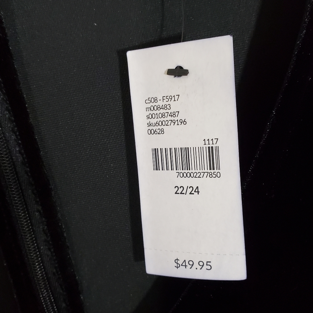 NWT Velvet Lane Bryant Velour Beaded Sleeveless Top Black Size 22 24 Dressy - Picture 5 of 11